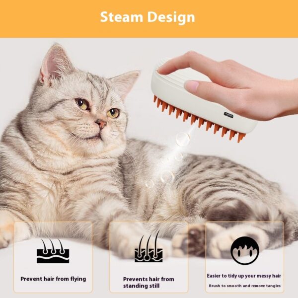 USB Rechargeable Pet Steam Grooming Brush - Image 7