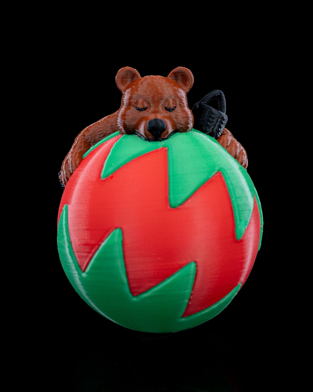 Enfeite Urso Adormecido para Árvore de Natal Miniatura Decorativa