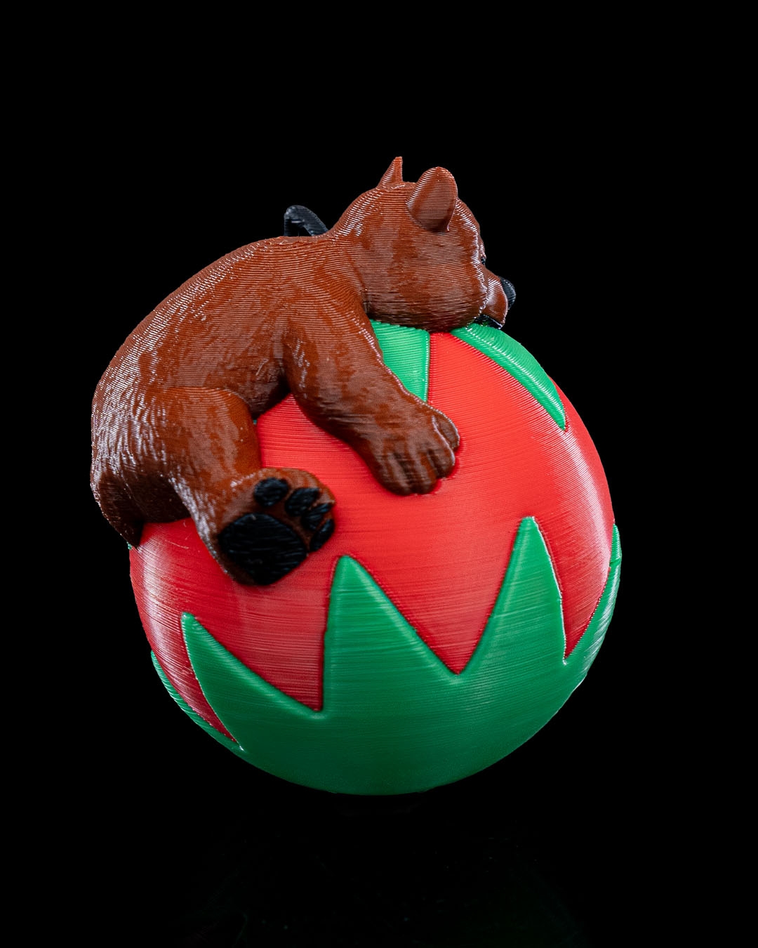 Enfeite Urso Adormecido para Árvore de Natal Miniatura Decorativa