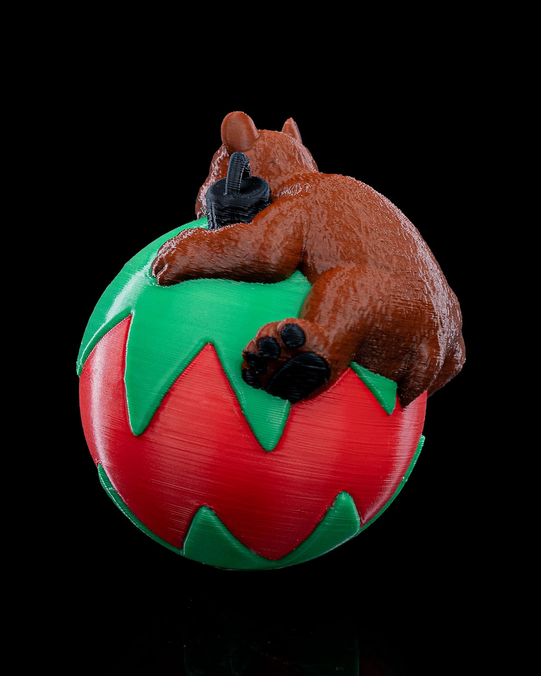 Enfeite Urso Adormecido para Árvore de Natal Miniatura Decorativa