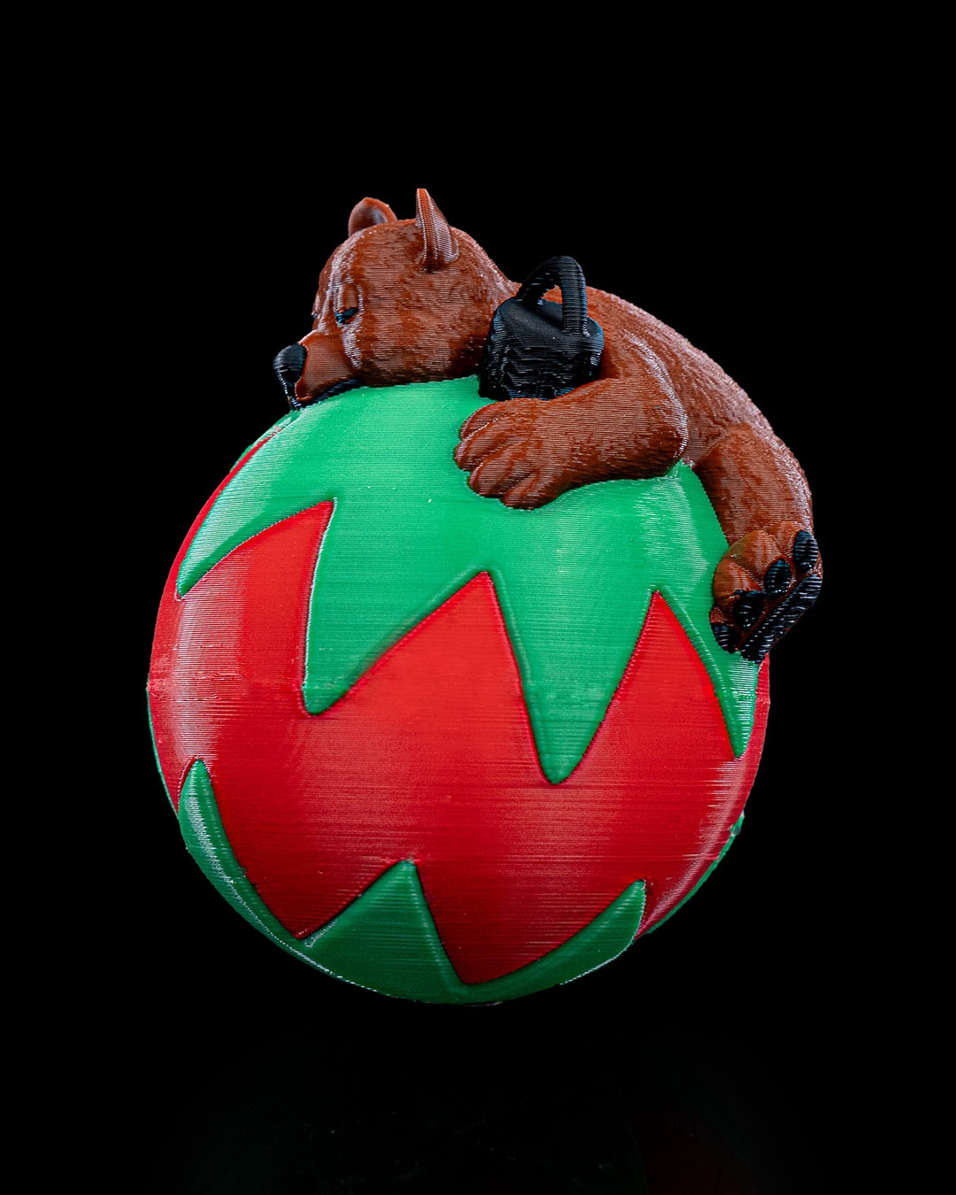 Enfeite Urso Adormecido para Árvore de Natal Miniatura Decorativa